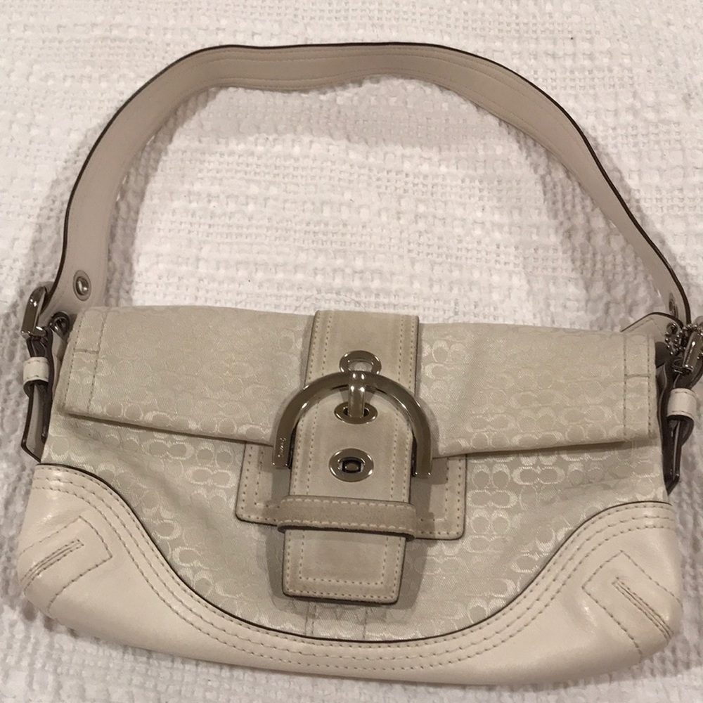 Authentic COACH Signature Fabric Handbag, Used